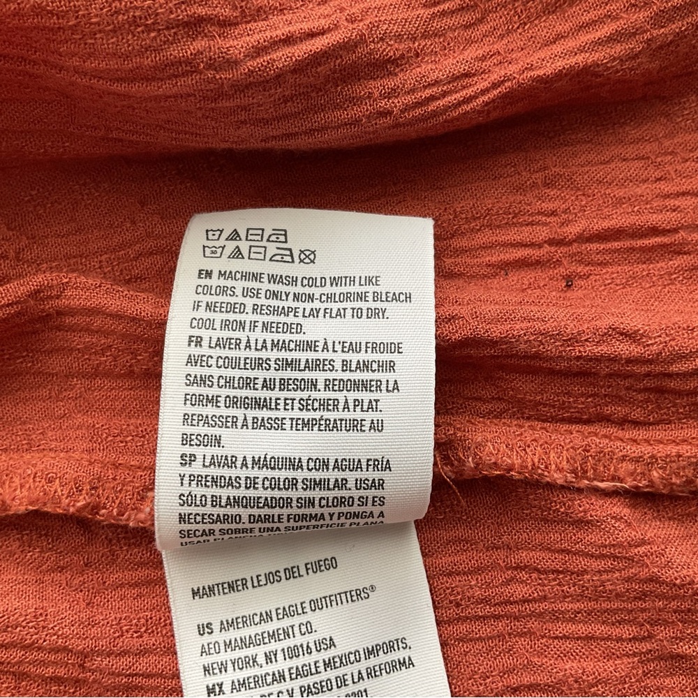 American Eagle Women’s Burnt Orange Ruffled Blouse. Size M - Picture 5 of 5